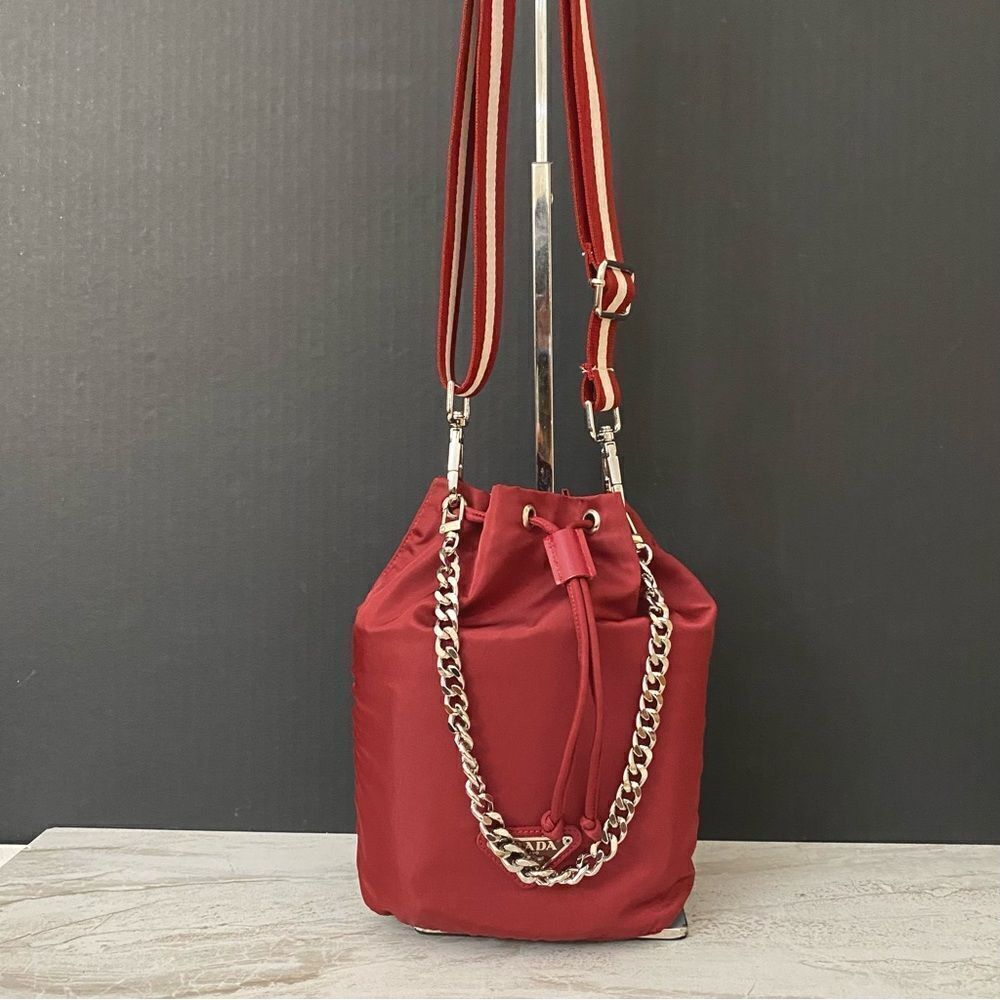 COPY - PRADA Nylon Silvertone Pouch to Shoulder Crossbody Bag 💼 P1 - Picture 3 of 17